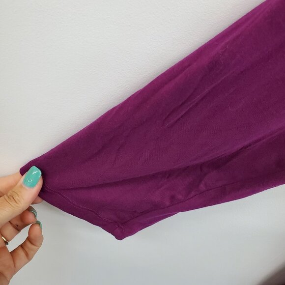 Catherines AnyWear Womens 2X Tunic Top Scoop Neck Long Sleeve Studded Purple - Picture 8 of 16